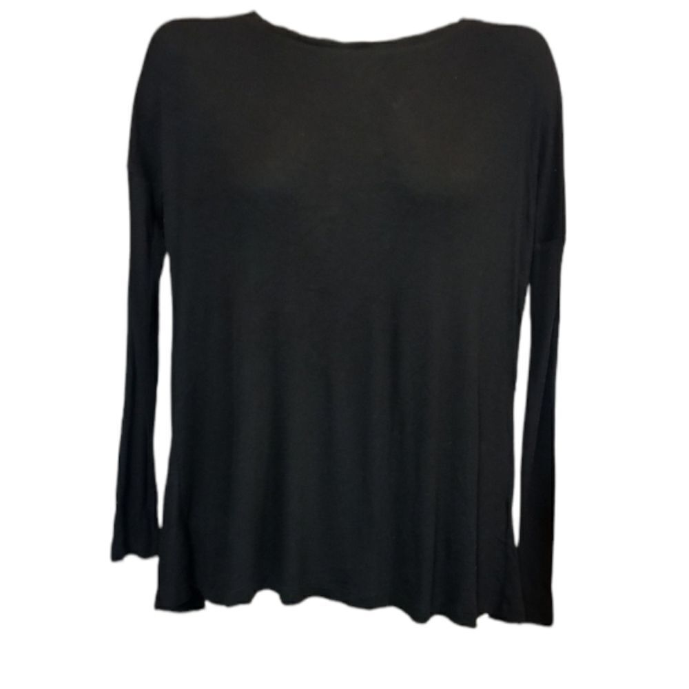 H by Bordeaux Black Asymmetrical Back Blouse Sz XS